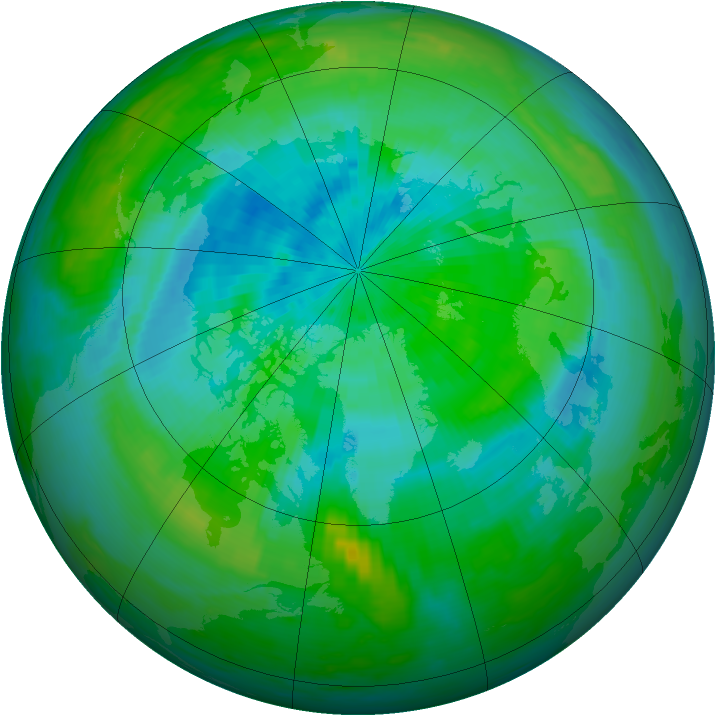 Arctic ozone map for 04 September 1991